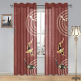 Koi Fish Carp Fish red background Gauze Curtain
