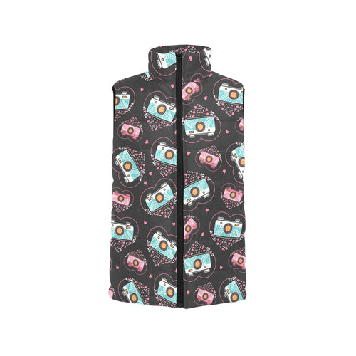 Camera Pattern Print Design 04 Men's Padded Vest