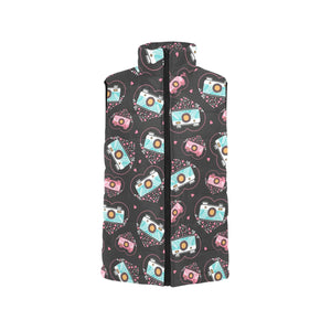 Camera Pattern Print Design 04 Men's Padded Vest