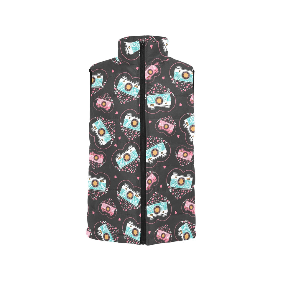 Camera Pattern Print Design 04 Men's Padded Vest