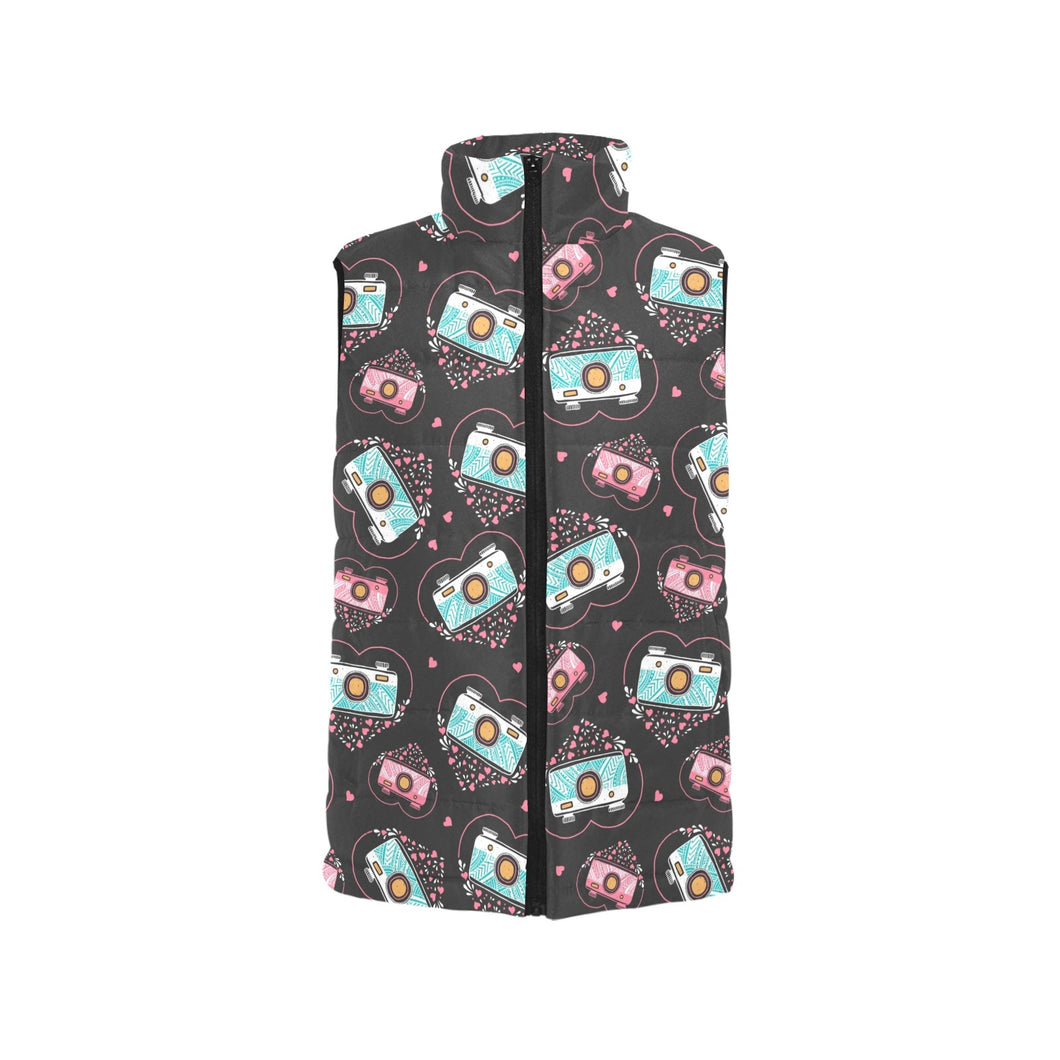Camera Pattern Print Design 04 Men's Padded Vest