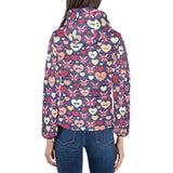 British Pattern Print Design 02 Women's Padded Hooded Jacket