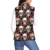 Red snake skull pattern Women's Padded Vest