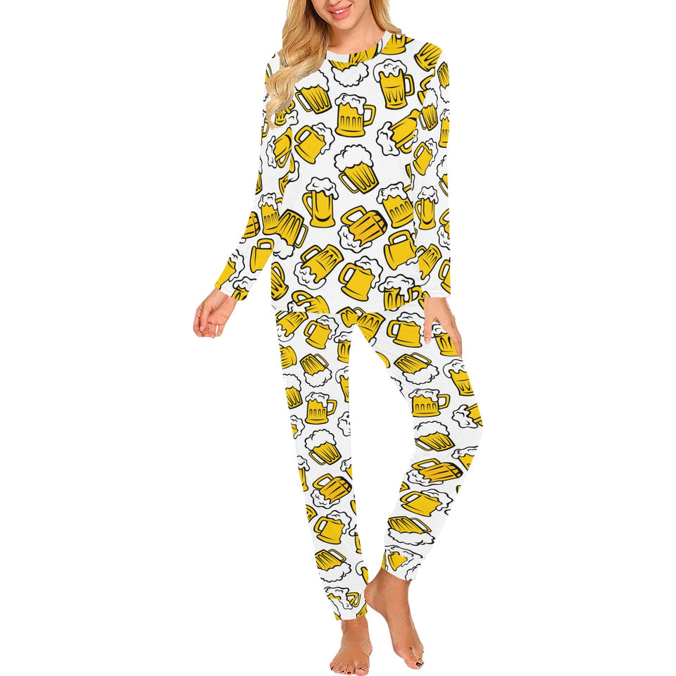 Beer design pattern Women's All Over Print Pajama Set