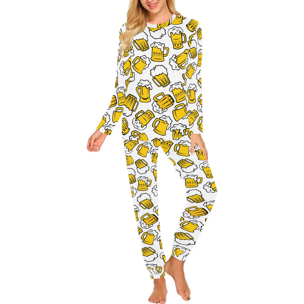 Beer design pattern Women's All Over Print Pajama Set
