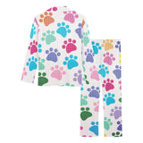 Dog Paws Pattern Print Design 01 Women's Long Pajama Set
