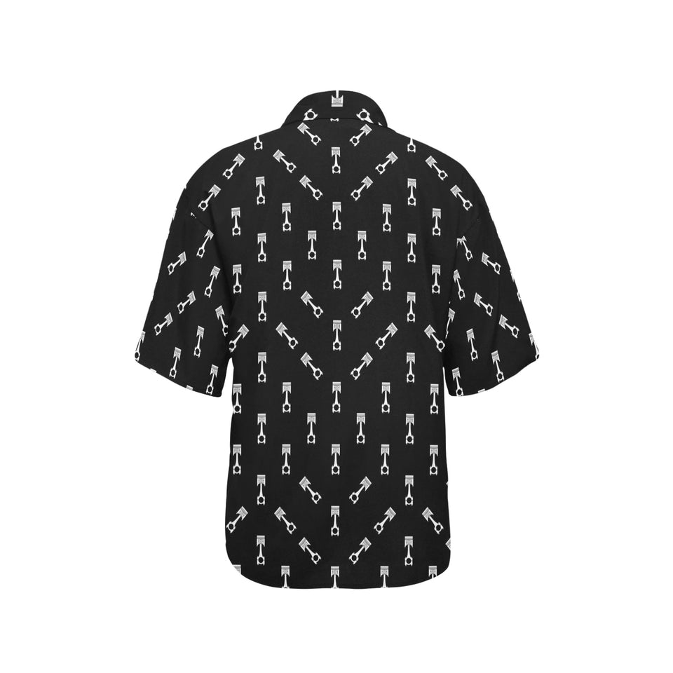Engine Piston Black Theme Pattern Print Design 03 Women's All Over Print Hawaiian Shirt
