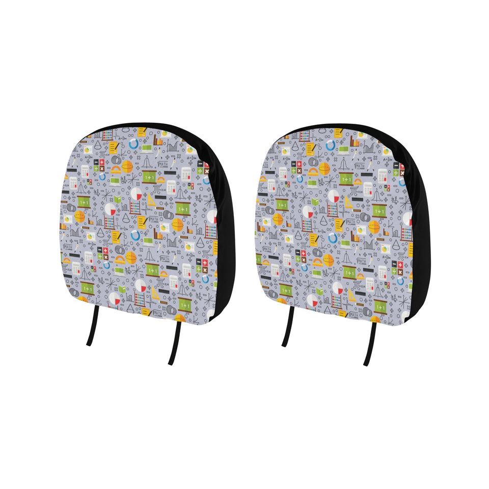 Math Pattern Print Design 04 Car Headrest Cover