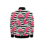 Watercolor paint textured watermelon pieces Kids' Boys' Girls' Bomber Jacket