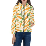 Carrot Pattern Print Design 01 Women's Padded Hooded Jacket