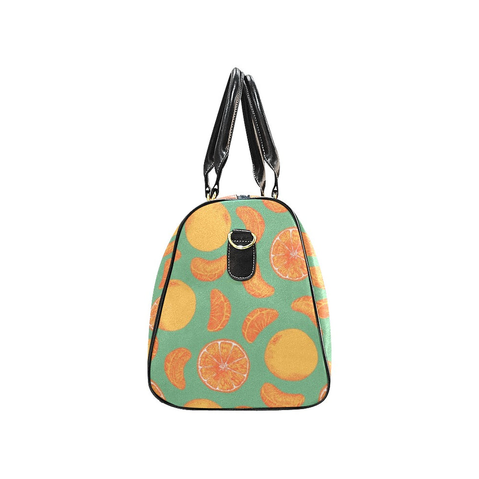 orange fruit pattern green background Travel Bag