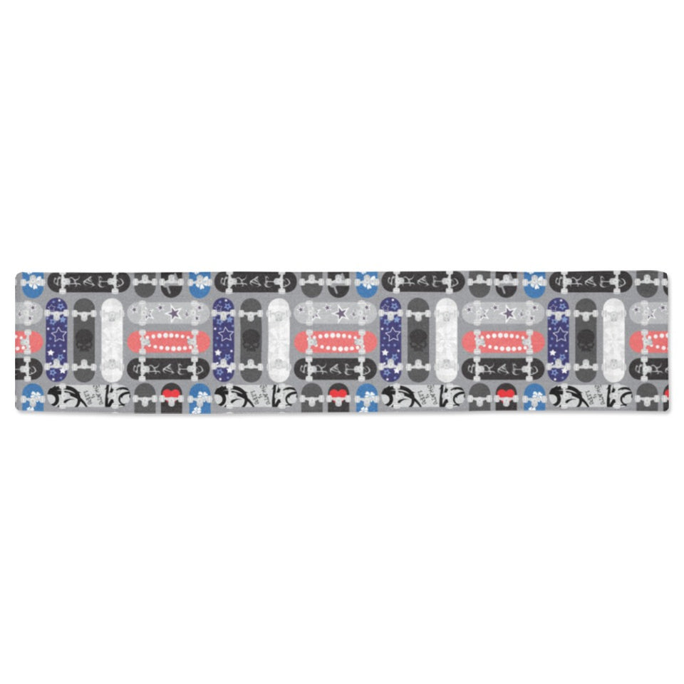 Skate Board Pattern Print Design 04 Table Runner