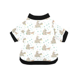 Cute Rhino pattern background All Over Print Pet Dog Round Neck Fuzzy Shirt