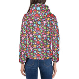 Tea pots Pattern Print Design 01 Women's Padded Hooded Jacket