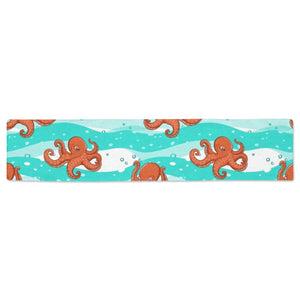 Octopuses sea wave background Table Runner