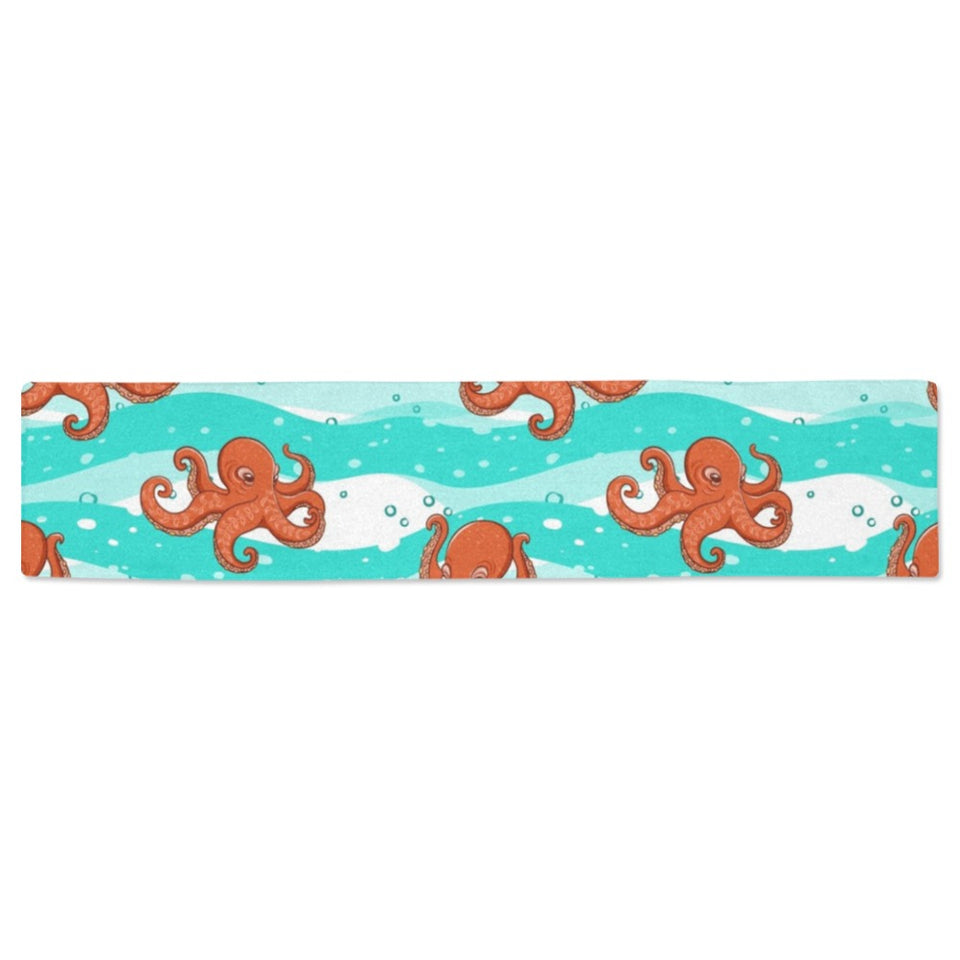 Octopuses sea wave background Table Runner