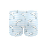 Dolphin blue striped background Men's Swimming Trunks