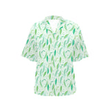 Green Peas Pattern Print Design 01 Women's All Over Print Hawaiian Shirt
