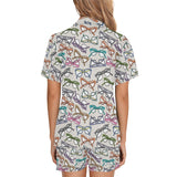 Sun Glasses Pattern Print Design 01 Women's V-Neck Short Pajama Set