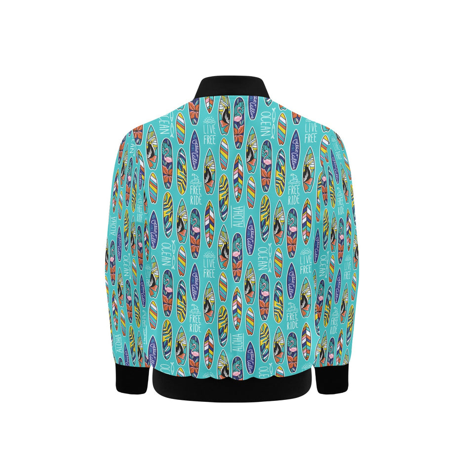 Surfboard Pattern Print Design 05 Kids' Boys' Girls' Bomber Jacket