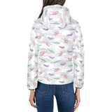Helicopter plane pattern Women's Padded Hooded Jacket