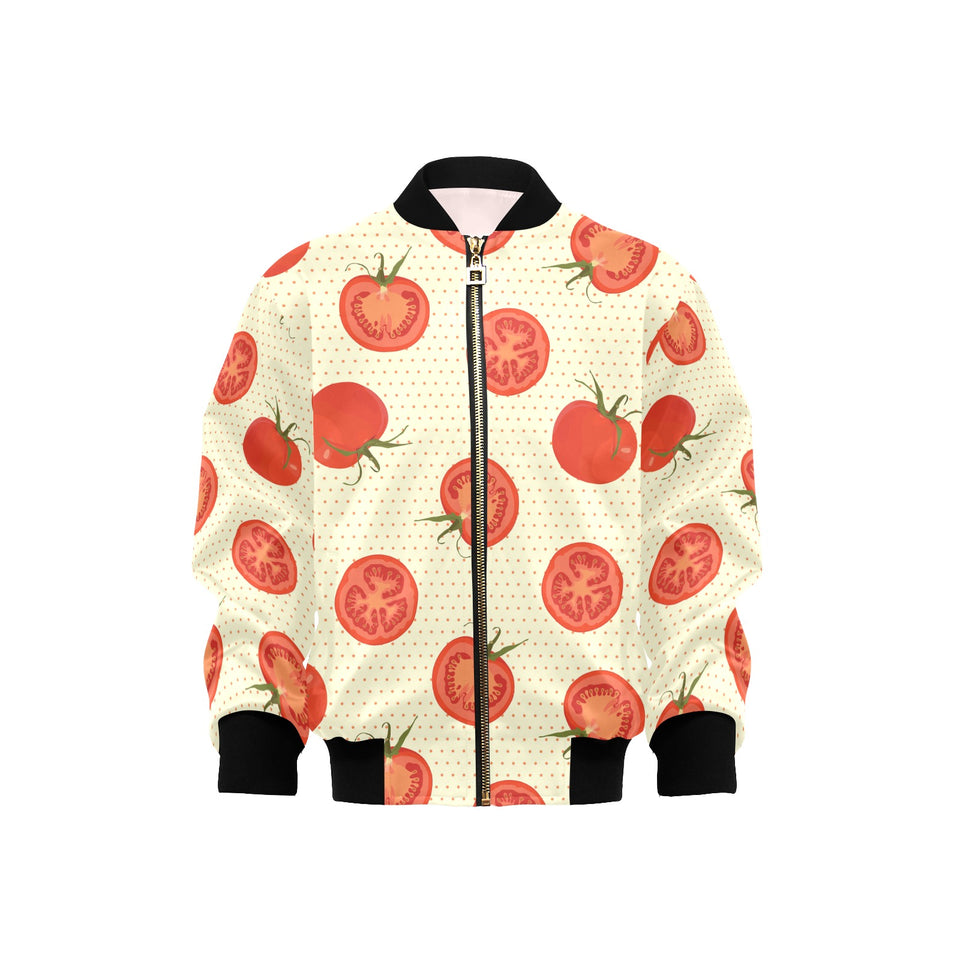 Tomato dot background Kids' Boys' Girls' Bomber Jacket