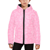 Sweet candy pink background Kids' Boys' Girls' Padded Hooded Jacket