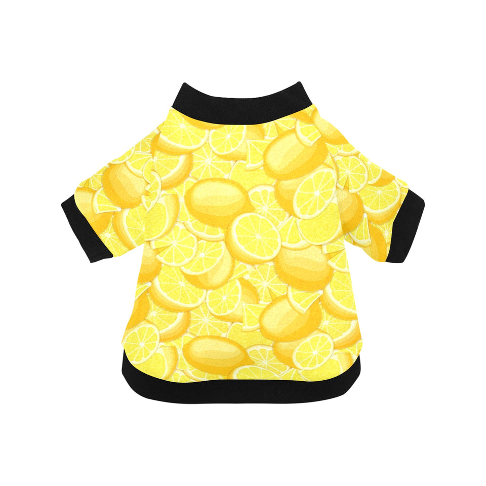 lemon pattern All Over Print Pet Dog Round Neck Fuzzy Shirt