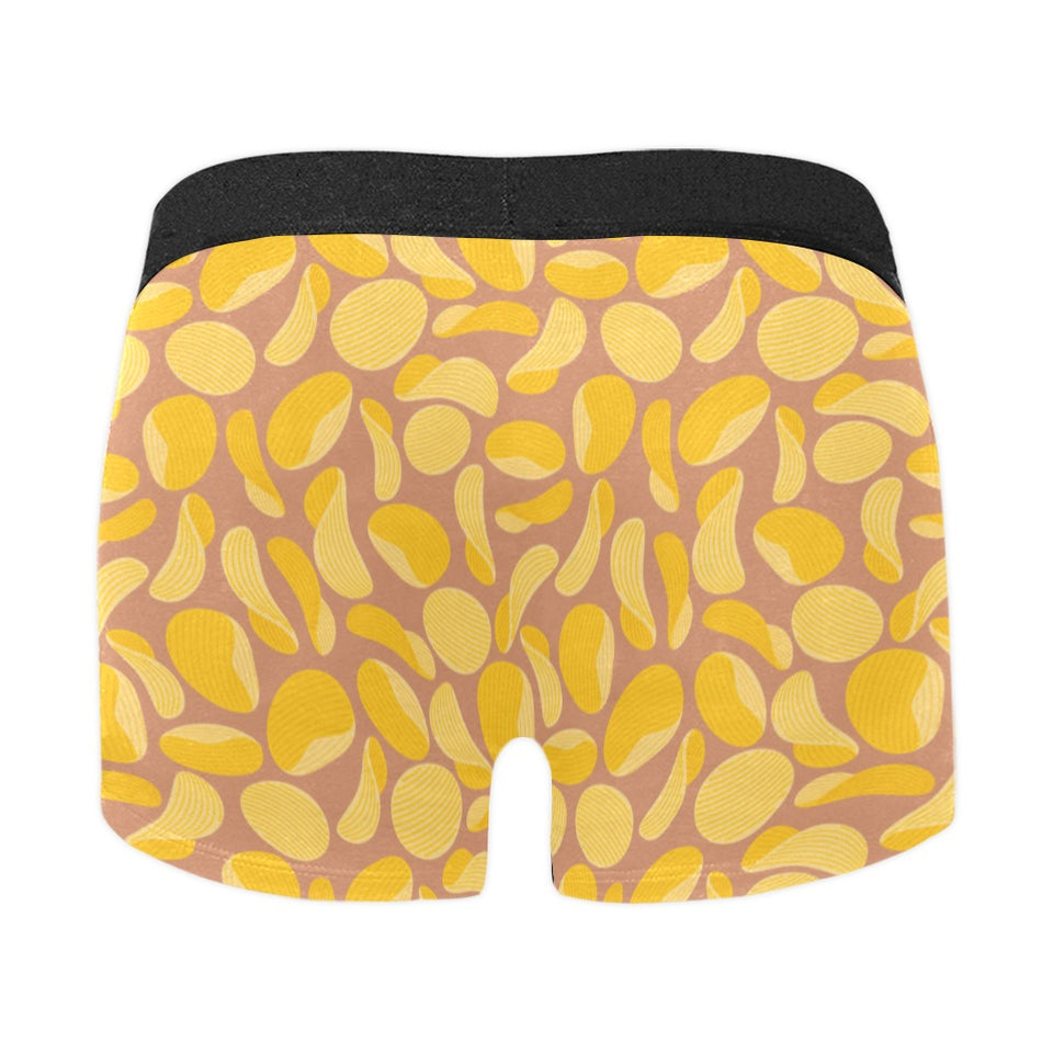 Potato Chips Pattern Print Design 01 Men's All Over Print Boxer Briefs Men's Underwear