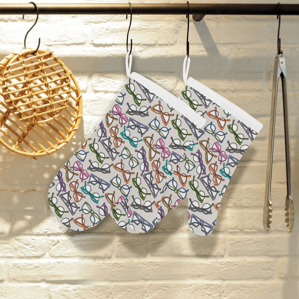 Sun Glasses Pattern Print Design 01 Heat Resistant Oven Mitts