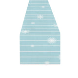 Snowflake pattern blue stripe background Table Runner