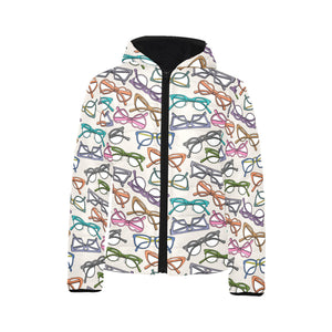 Sun Glasses Pattern Print Design 01 Kids' Boys' Girls' Padded Hooded Jacket