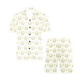 Cute cartoon frog baby pattern Men's V-Neck Short Pajama Set