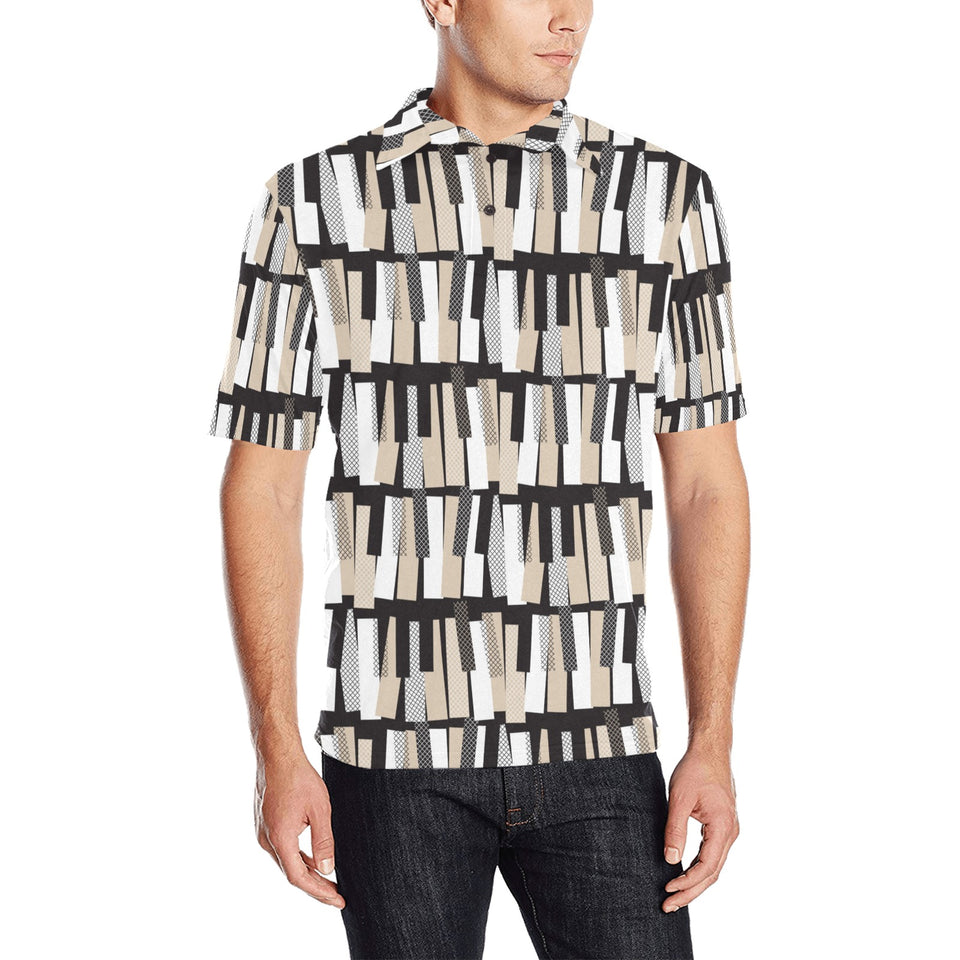 Piano Pattern Print Design 04 Men's All Over Print Polo Shirt