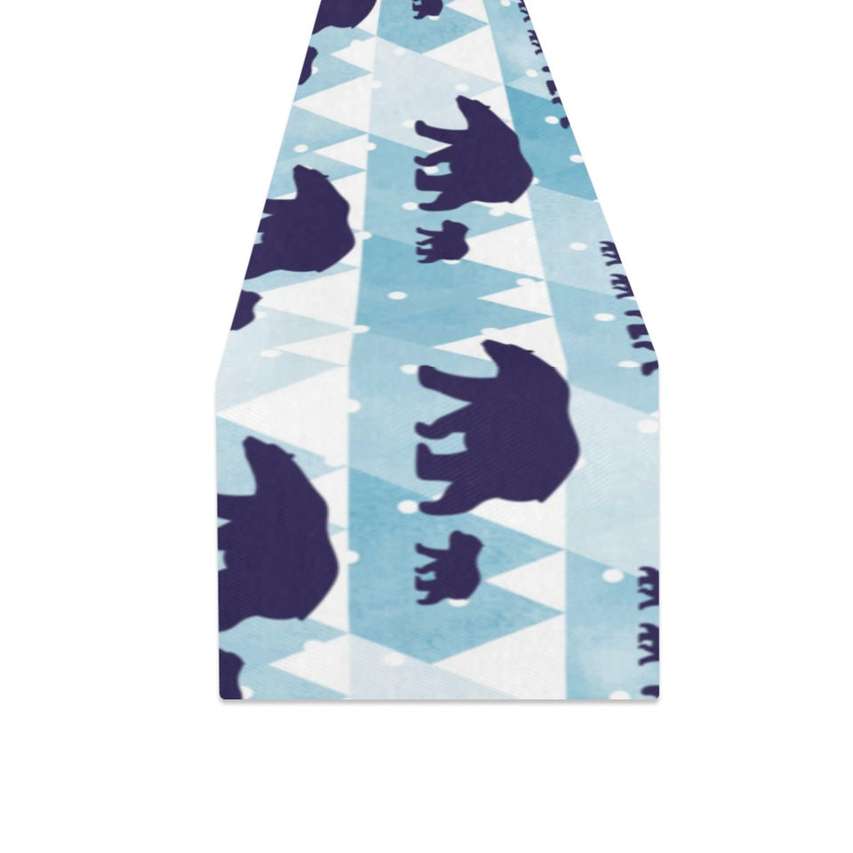 polar bear winter snow pattern Table Runner