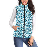 Hibiscus Pattern Print Design 04 Women's Padded Vest