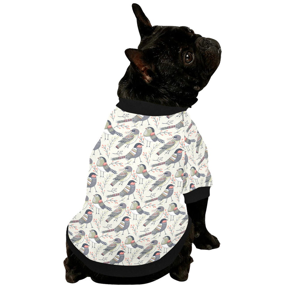 Pigeon Pattern Print Design 04 All Over Print Pet Dog Round Neck Fuzzy Shirt