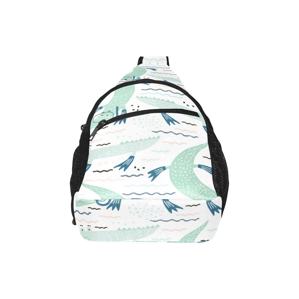 Crocodile diver pattern All Over Print Chest Bag