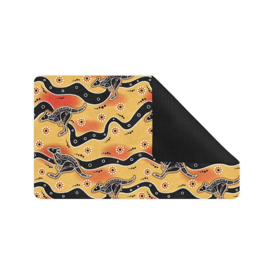 Kangaroo Australian aboriginal art pattern Doormat