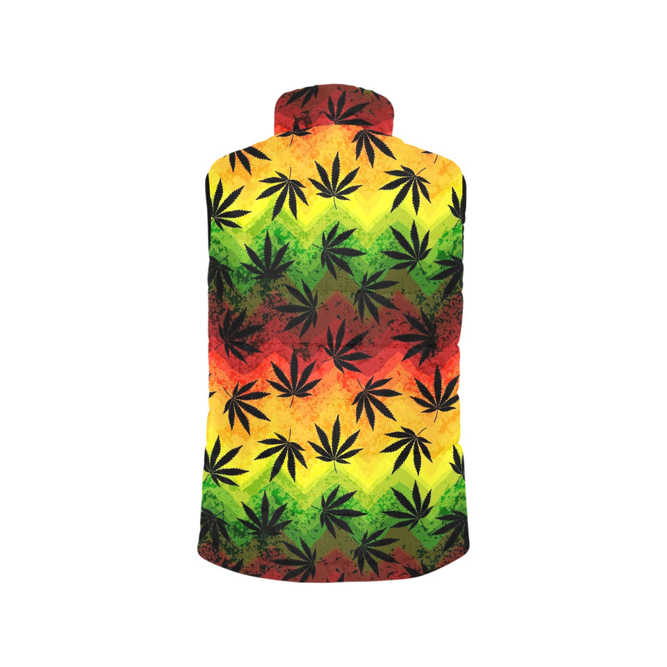 Canabis Marijuana Weed Pattern Print Design 03 Women's Padded Vest