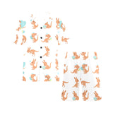 Cute Kangaroo pattern Men's V-Neck Short Pajama Set