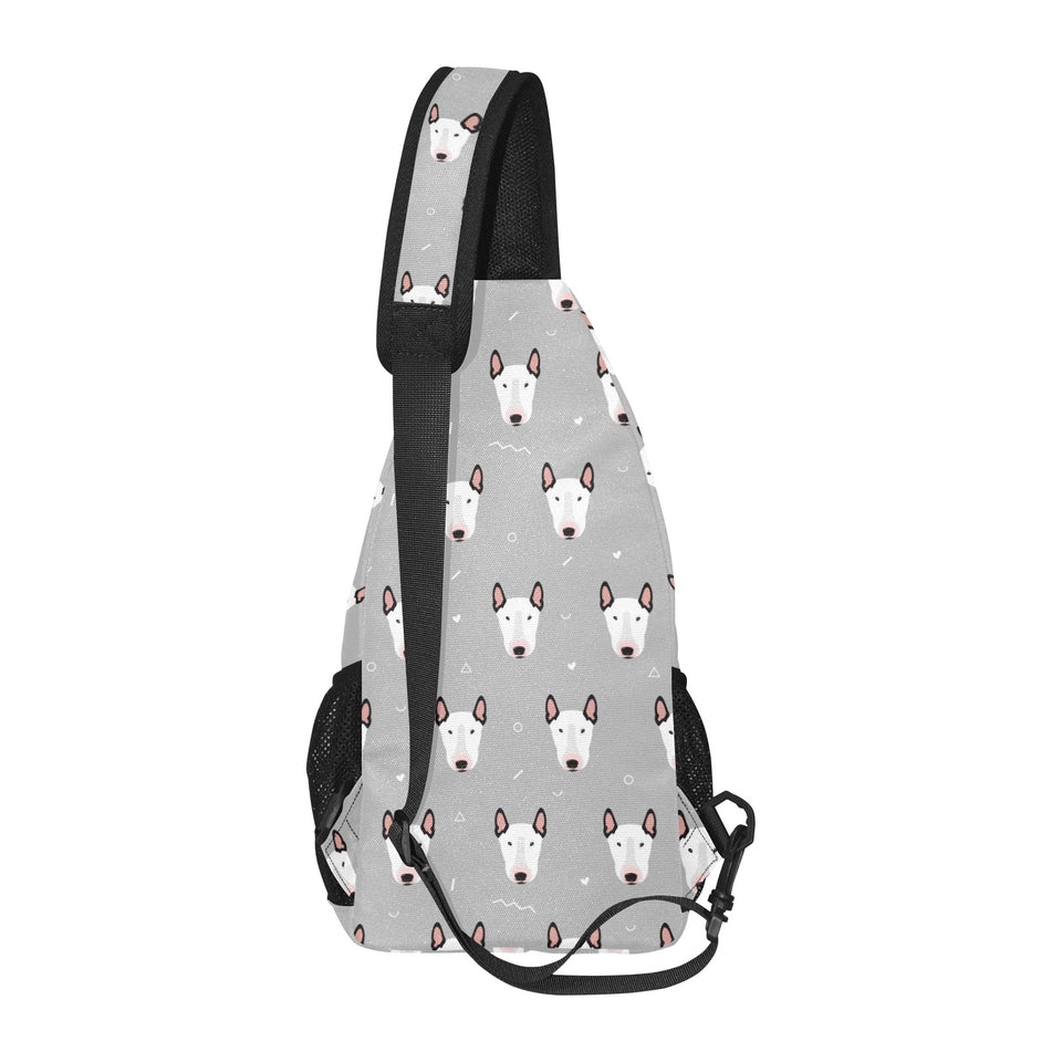 Bull Terrier Pattern Print Design 05 All Over Print Chest Bag