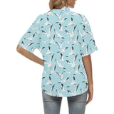Seagull Pattern Print Design 01 Women's All Over Print Hawaiian Shirt