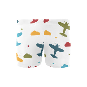 Airplane star cloud colorful Men's Swimming Trunks