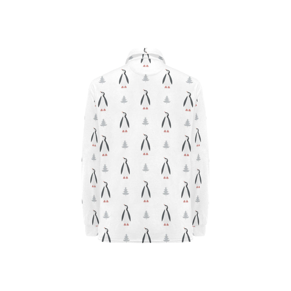 Penguin pattern Women's Long Sleeve Polo Shirt