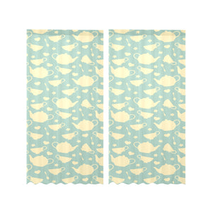 Tea pots Pattern Print Design 02 Gauze Curtain