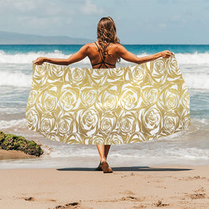 Rose Pattern Print Design 05 Beach Towel