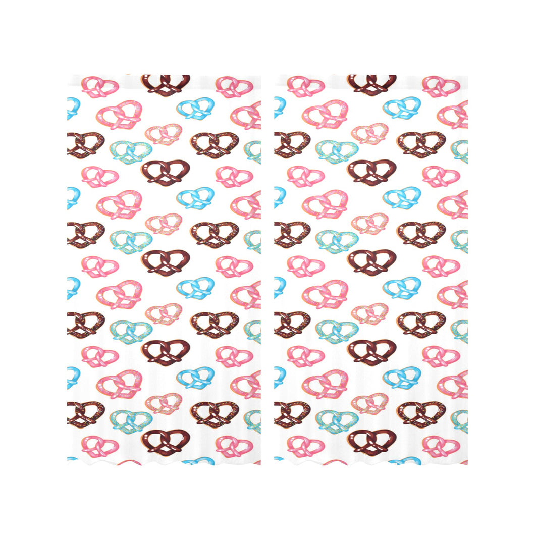 Pretzels Pattern Print Design 04 Gauze Curtain