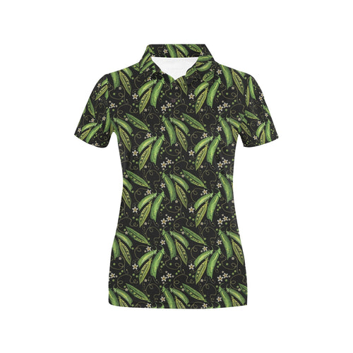 Green Peas Pattern Print Design 02 Women's All Over Print Polo Shirt