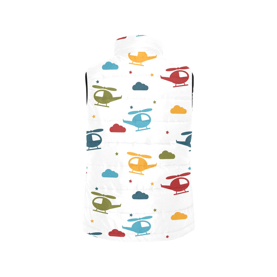 Colorful helicopter pattern Women's Padded Vest